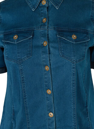 Short-sleeved denim dress, Blue denim, Packshot image number 2