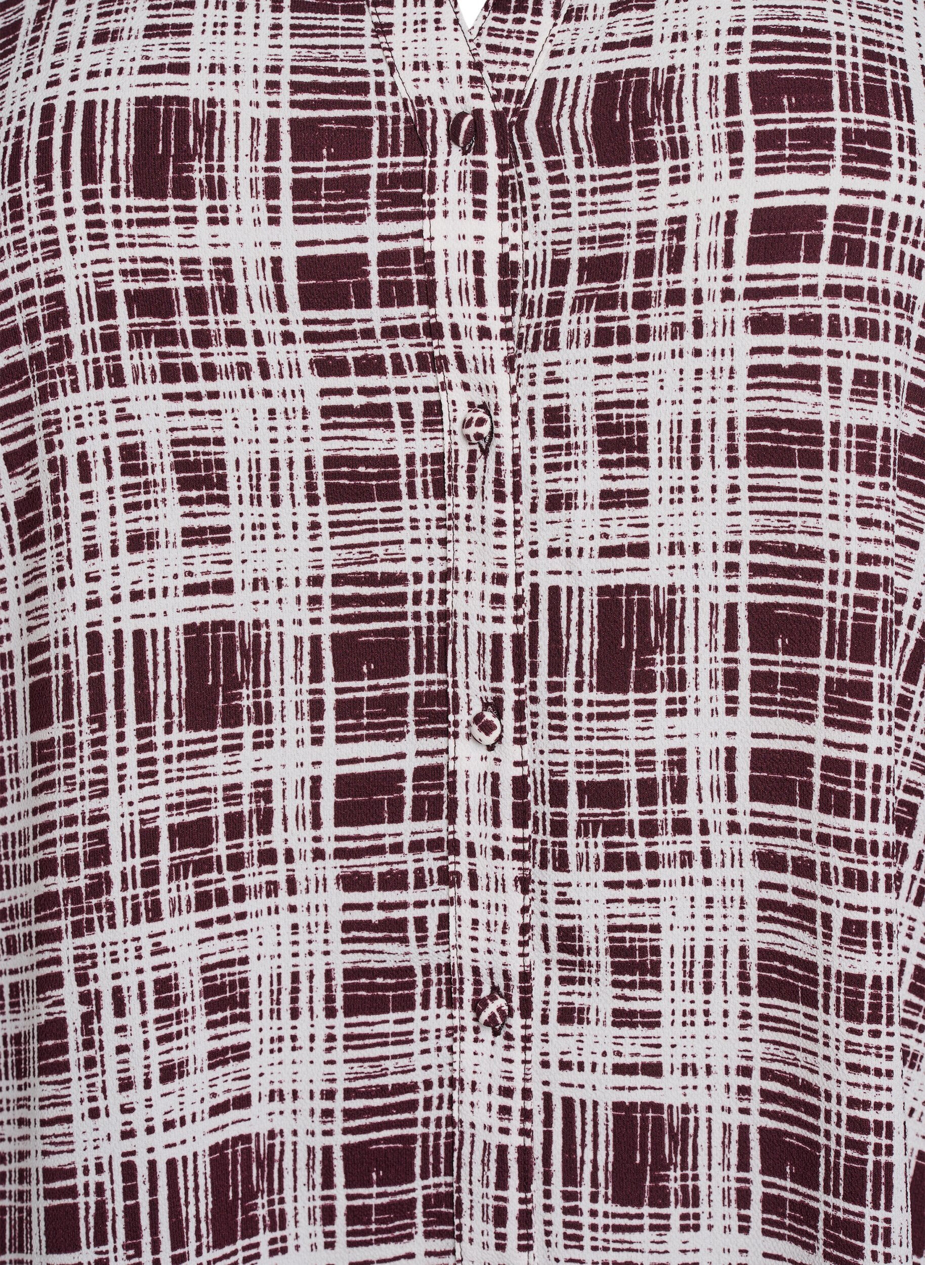 Zizzifashion A-line midi dress with short sleeves, Dark Bordeaux, Packshot image number 2