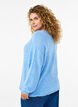 Long-sleeved knitted jumper with wool and a round neck, Della R. Blue Mel., Model image number 1