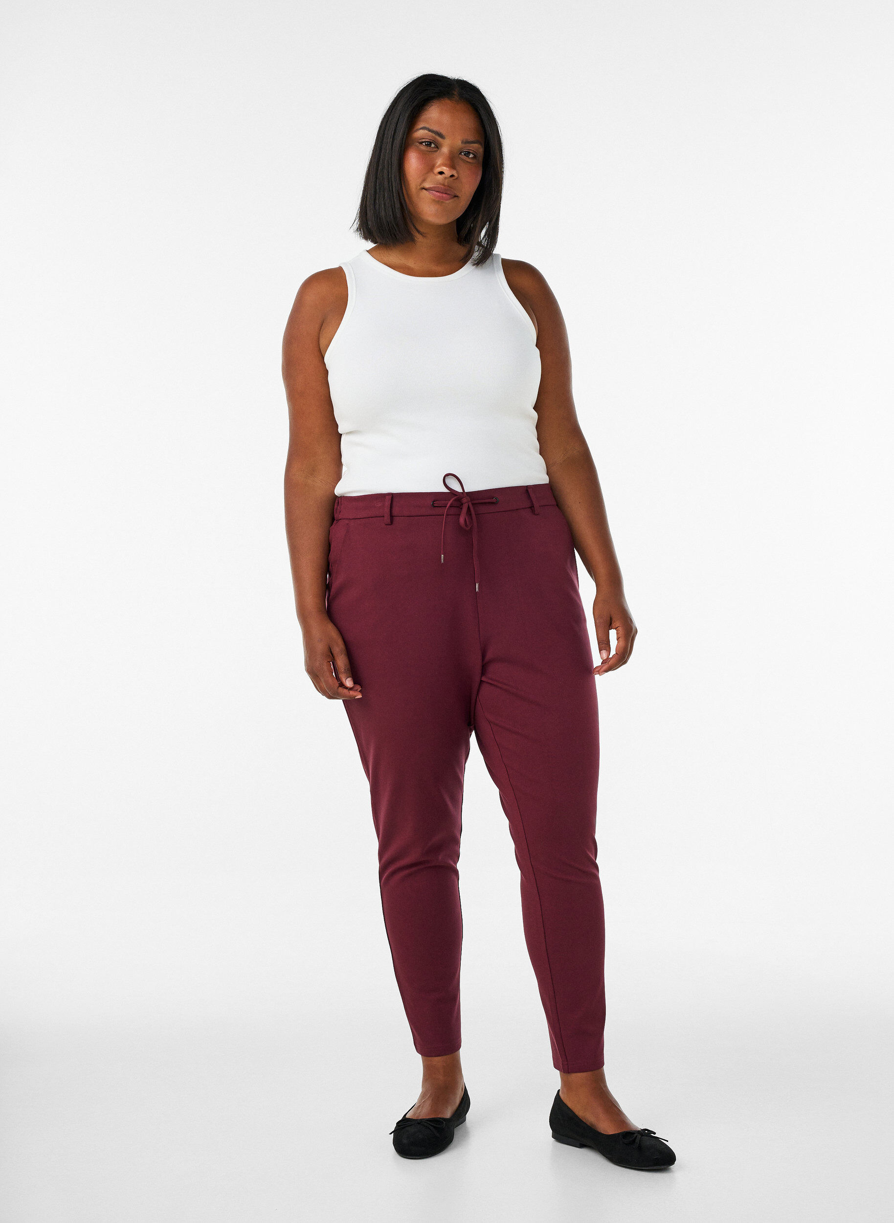 ZizzifashionCropped Maddison trousers, Red, Model image number 0