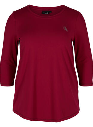 Sports top with 3/4 sleeves, Beet Red, Packshot image number 0