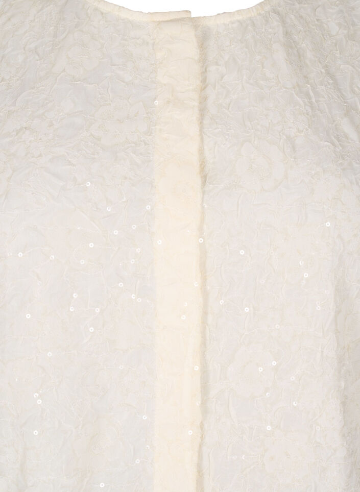 Party blouse with sequins and 1/2 sleeves, Vanilla, Packshot image number 2