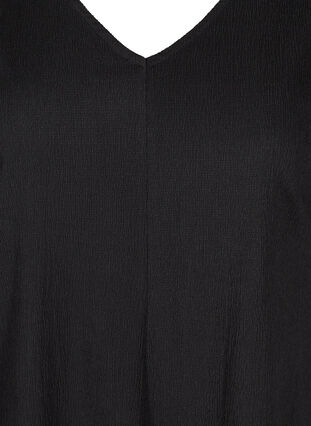 Dress with puff sleeves and V-neck, Black, Packshot image number 2