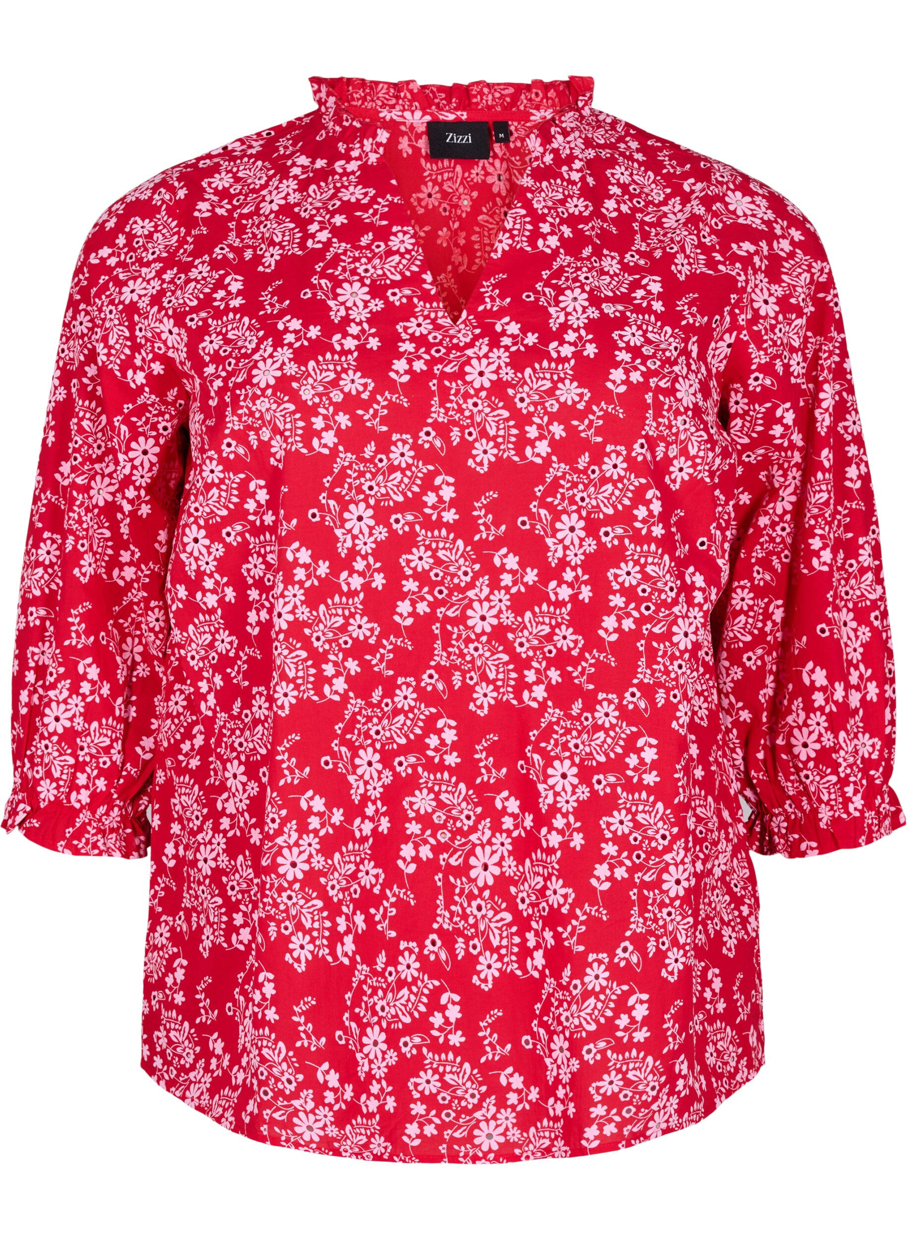 Cotton blouse with floral print