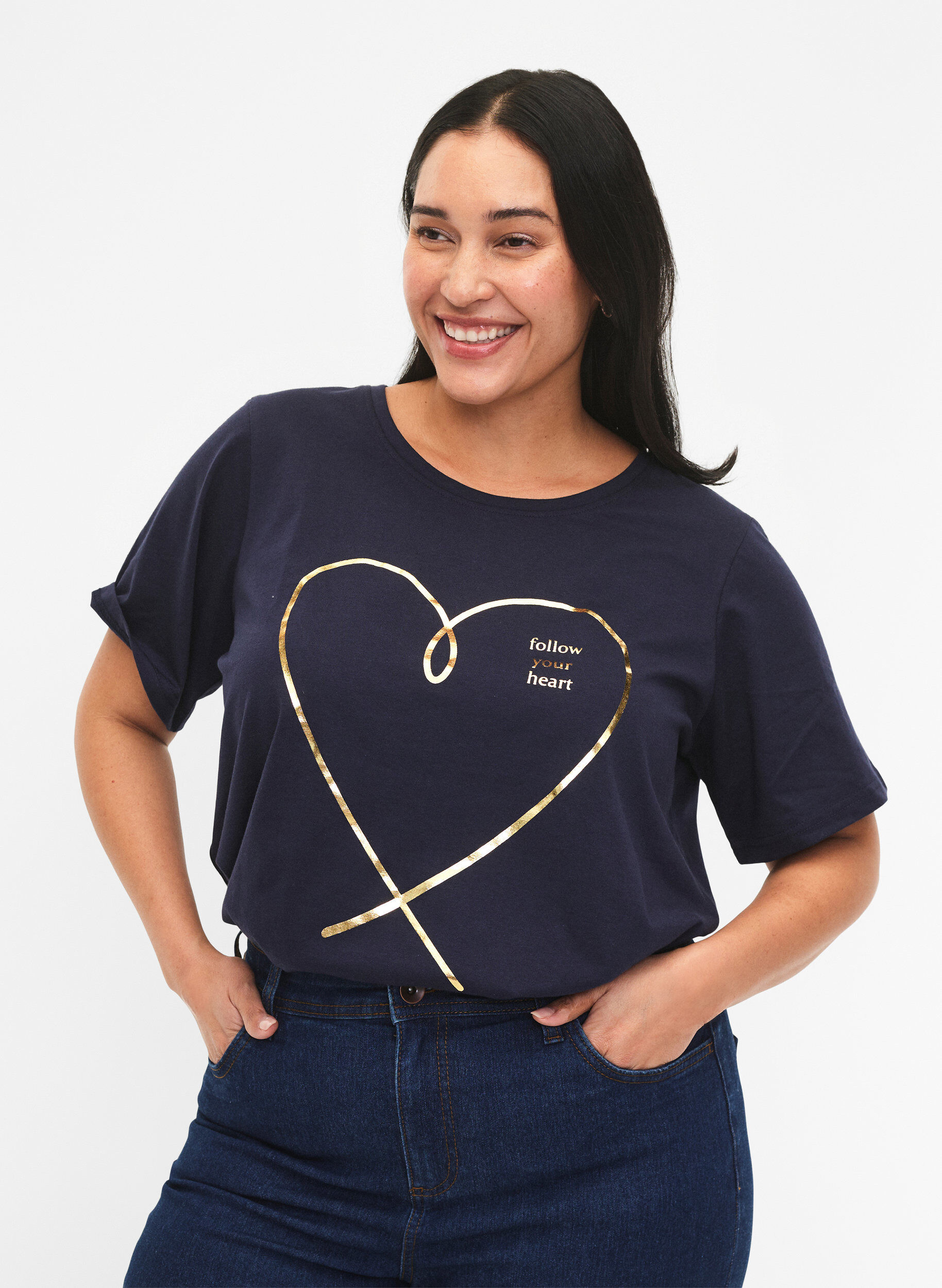 Zizzifashion FLASH - T-shirt with motif, Navy Blazer, Model image number 0