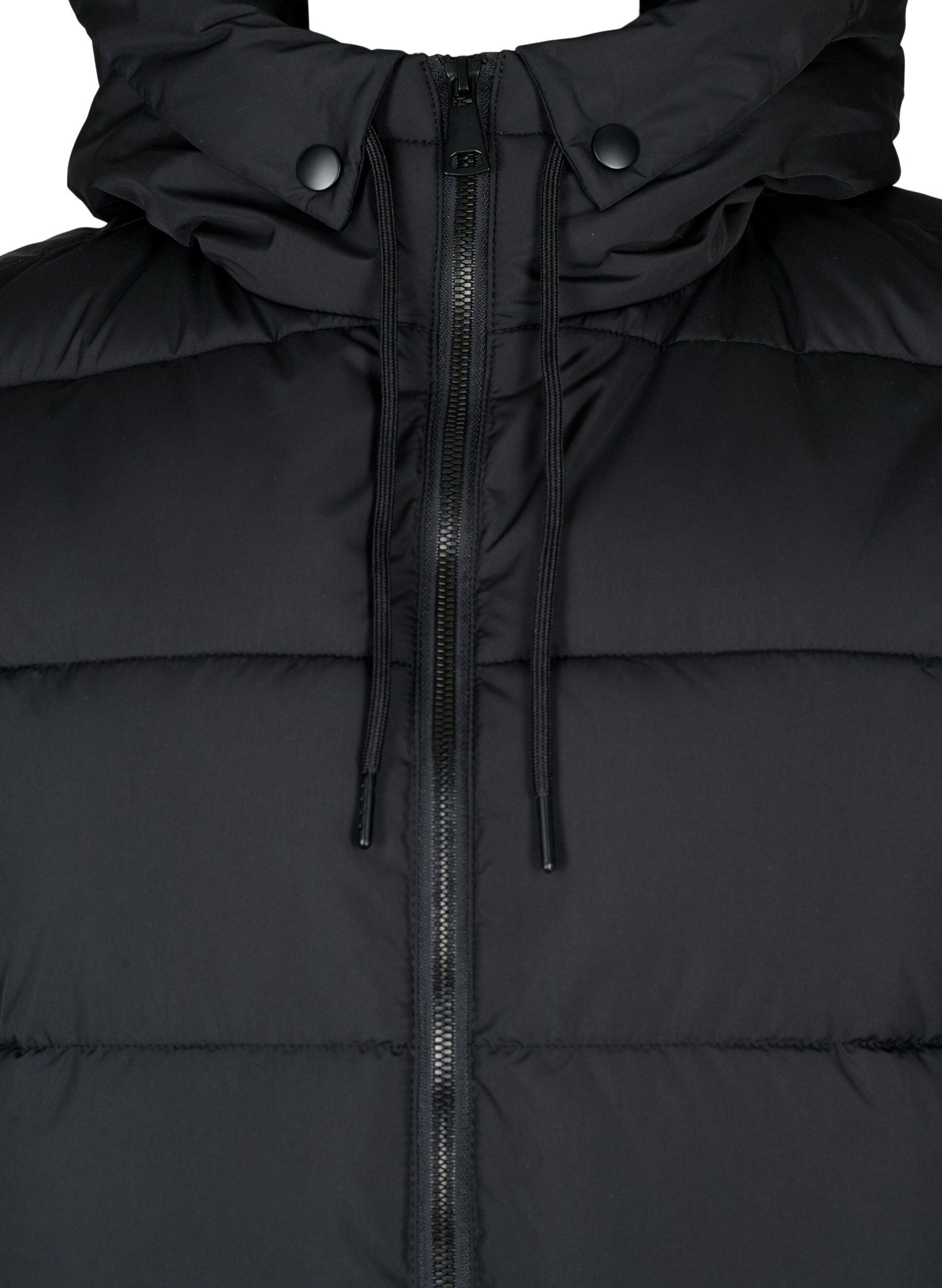 ZizzifashionLong vest with hood and pockets, Black, Packshot image number 2