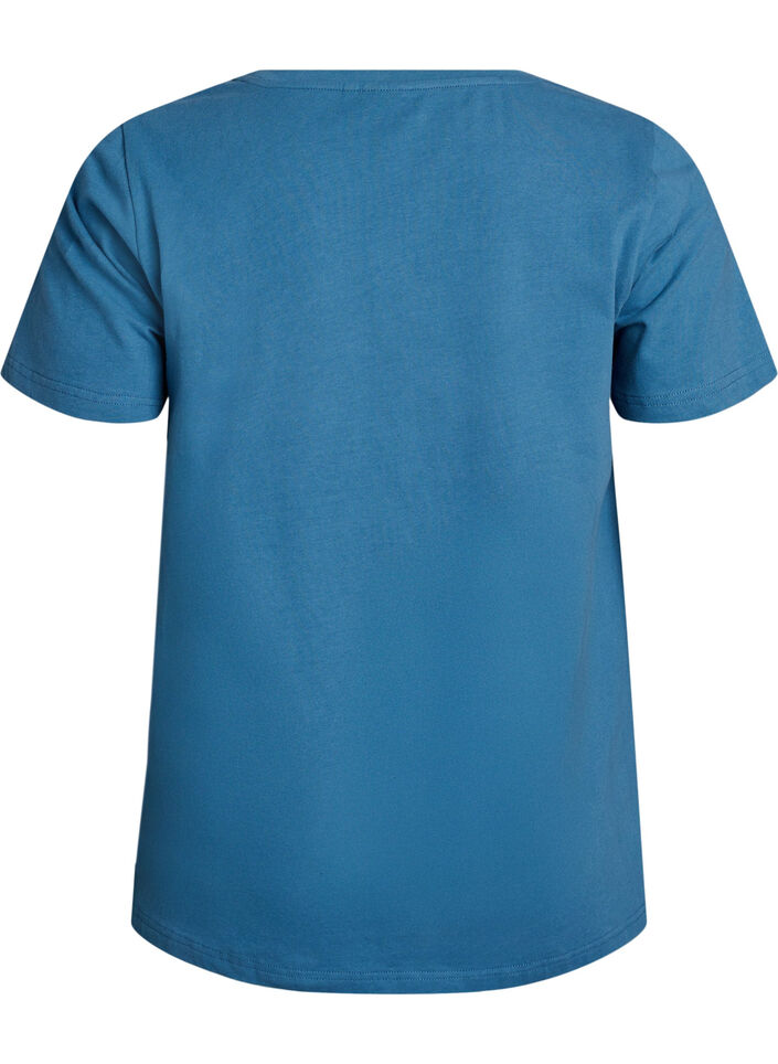 Solid coloured basic t-shirt in cotton, Grey, Packshot image number 1