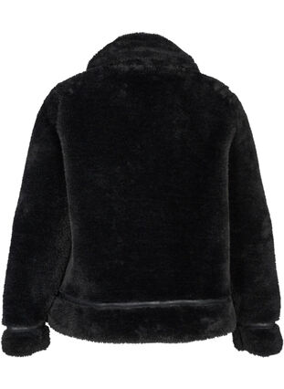 Short faux fur jacket, Black, Packshot image number 1