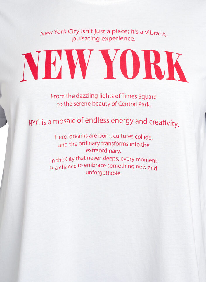 T-shirt with text print and round neck, White, Packshot image number 2