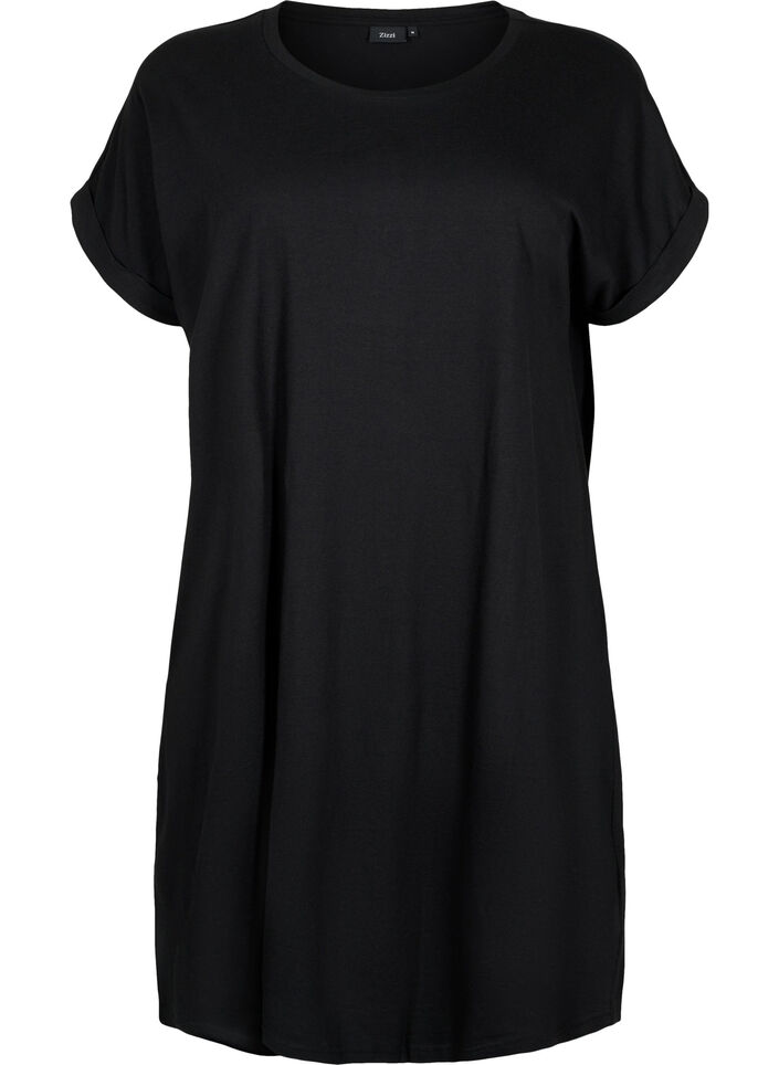 2-pack cotton dress with short sleeves, Shocking Pink/Black, Packshot image number 3