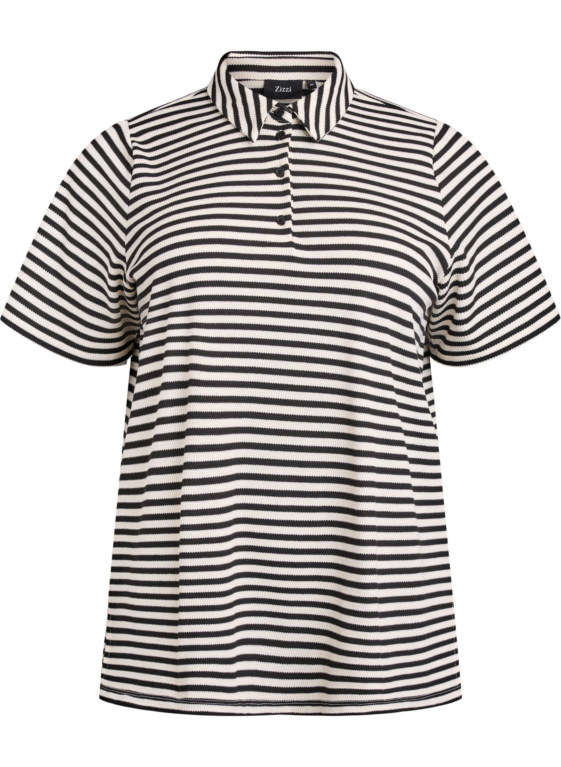 Short sleeve polo shirt with stripes