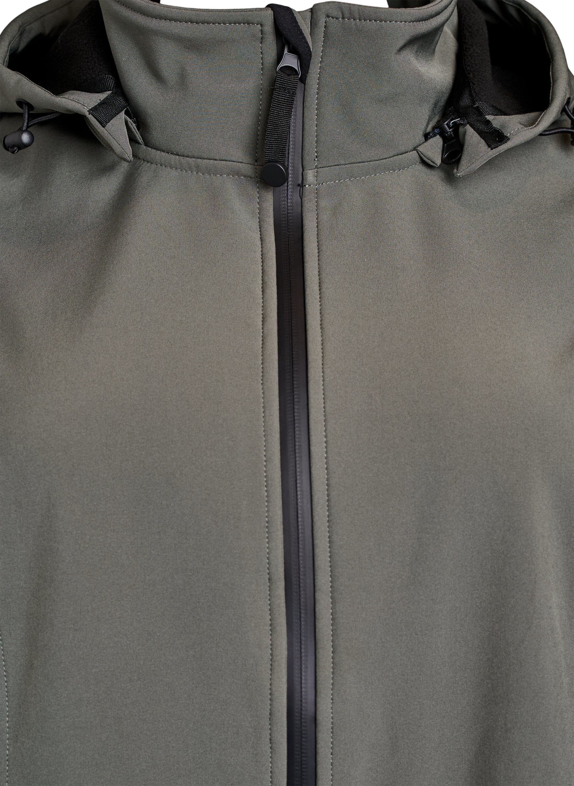 Zizzifashion Short softshell jacket with detachable hood, Dark Grey, Packshot image number 2