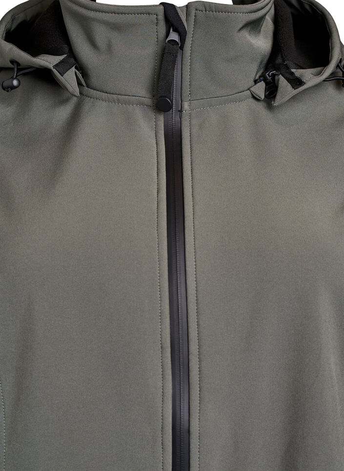 Short softshell jacket with detachable hood, Dark Grey, Packshot image number 2