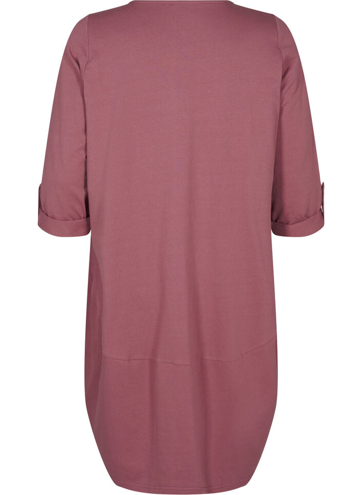 Balloon dress in cotton with pockets, Rose, Packshot image number 1