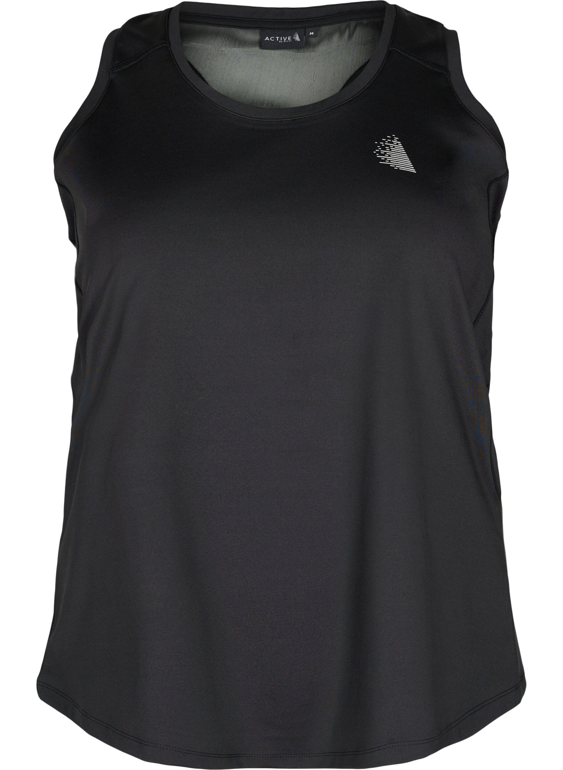 Zizzifashion Sports top with racer back and mesh, Black, Packshot image number 0