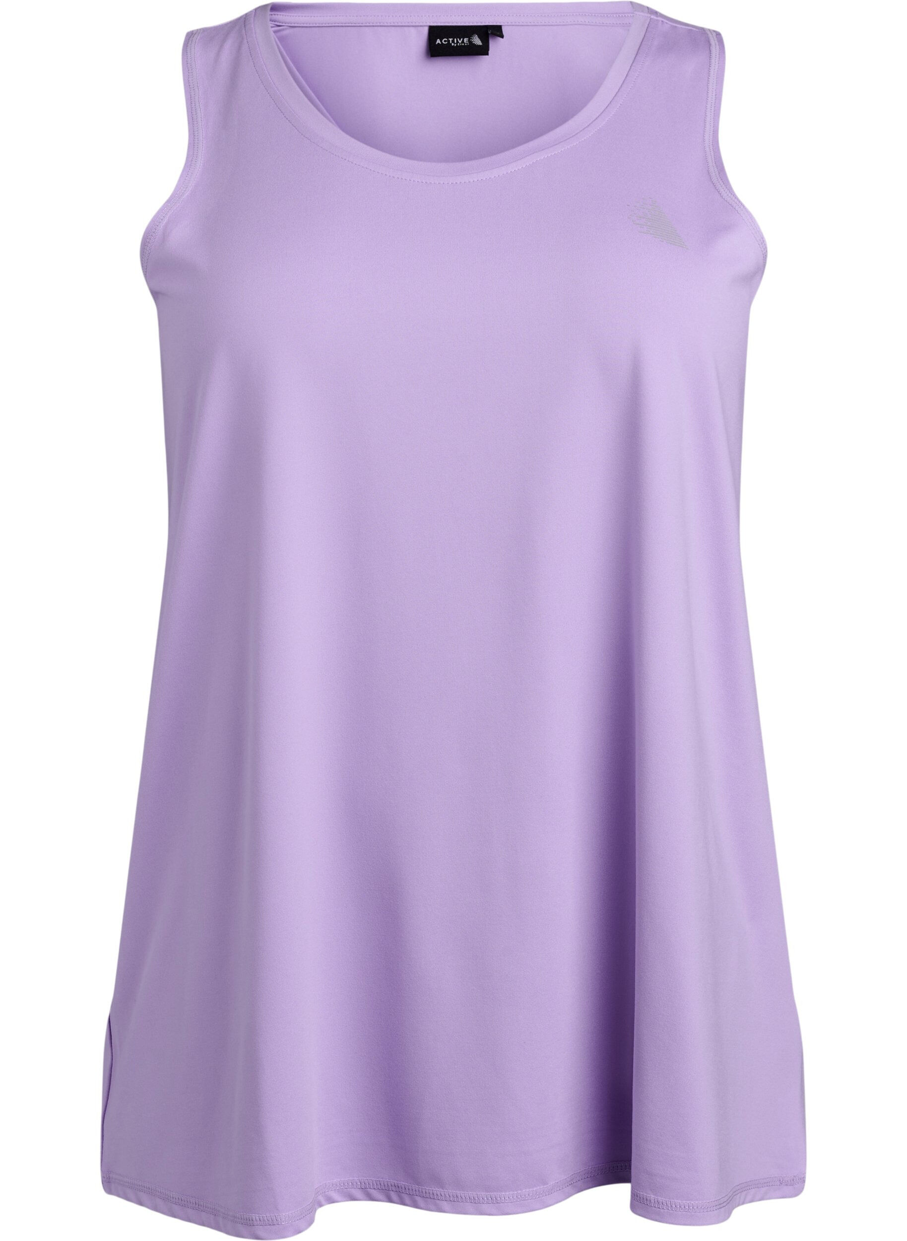 Solid coloured training top with a round neck