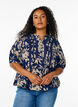 Blouse with print and 1/2 sleeves, Blue, Model image number 0
