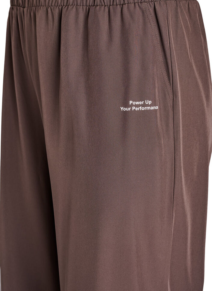 Sporty trousers with a high waist and straight legs, Brown, Packshot