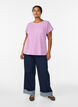 Melange t-shirt with short sleeves, Purple, Model image number 1