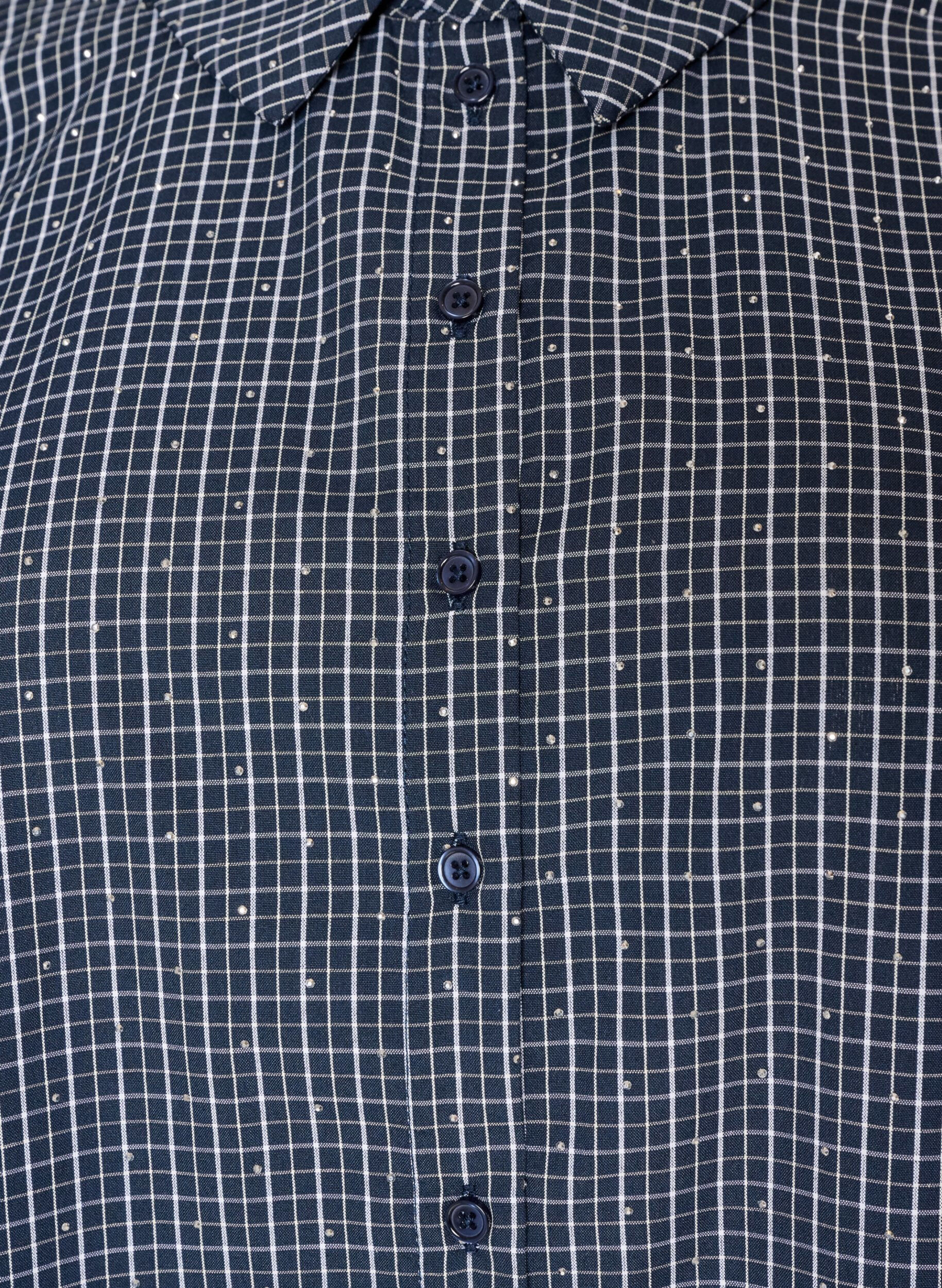 ZizzifashionChecked shirt with rhinestones, Blue, Packshot image number 2