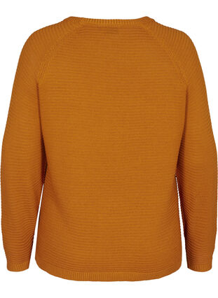 Knitted blouse with a round neckline, Buckthorn Brown, Packshot image number 1