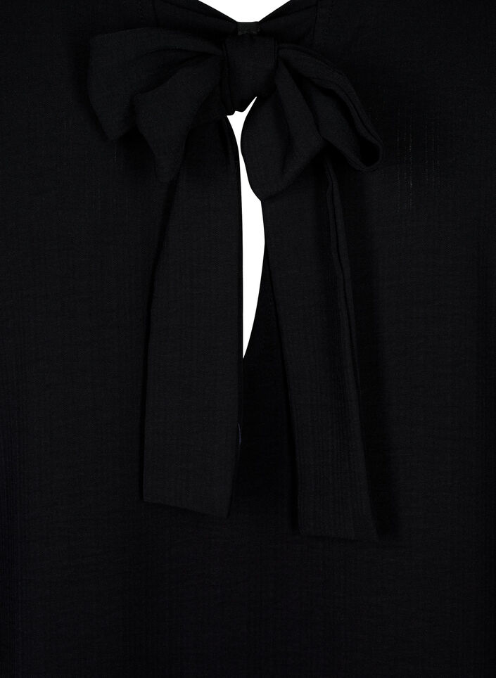 Short dress with bow detail on the back, Black, Packshot image number 3