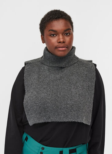 Rib-knitted neckwarmer, Grey, Model image number 0