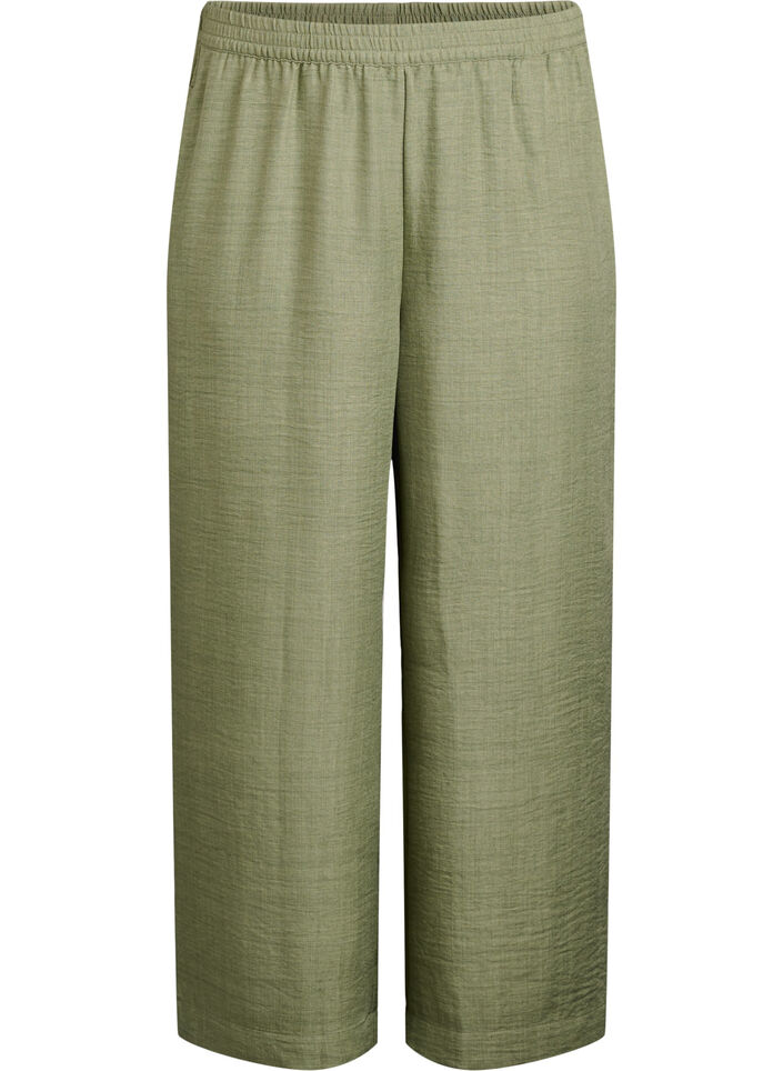 Loose trousers with elasticated waistband and pockets, Green, Packshot image number 0
