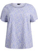 FLASH - Short-sleeved blouse with texture, Blue, Packshot image number 0