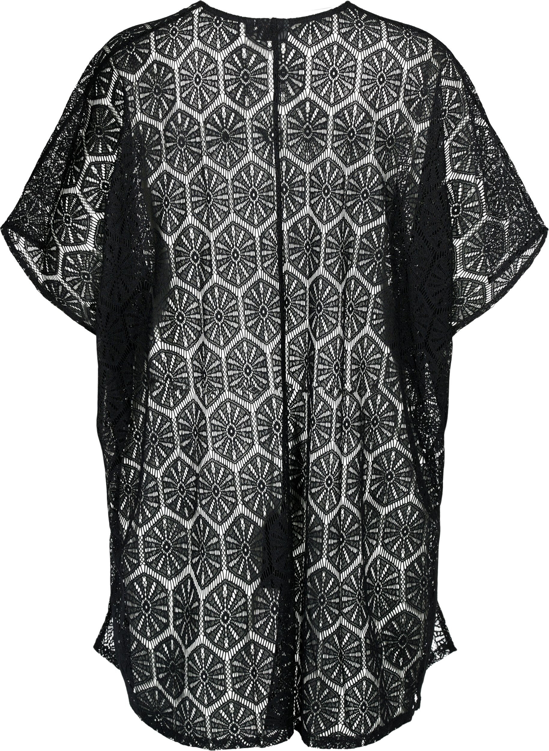Zizzifashion Kaftan beach dress with hole pattern, Black, Packshot image number 1