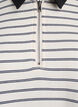 Striped polo shirt with zipper, White, Packshot image number 2