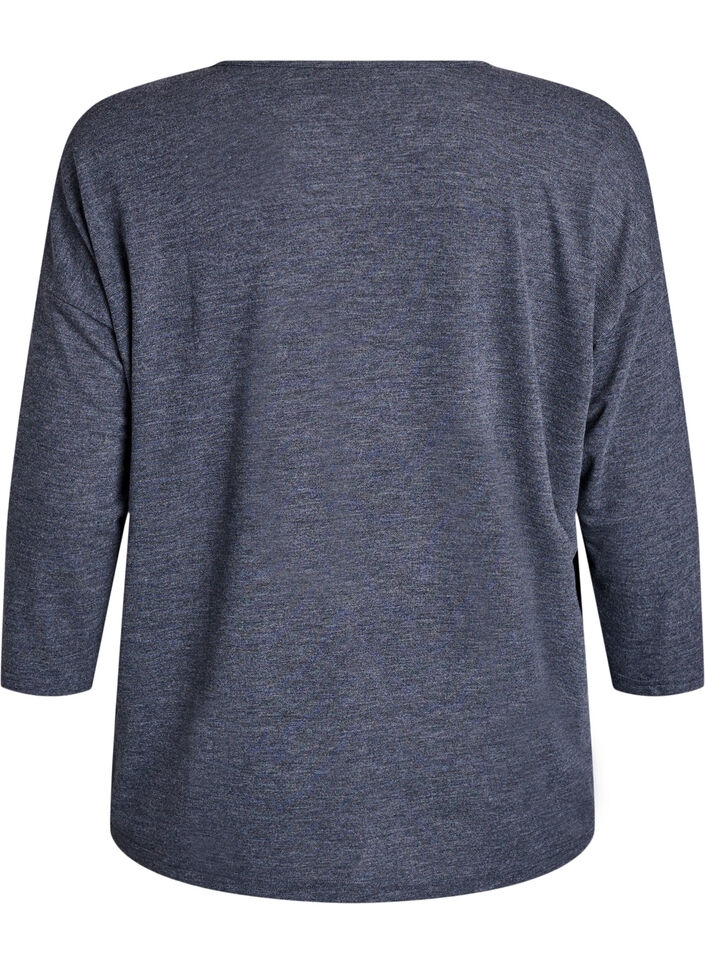 Jersey blouse with 3/4 sleeves, Dark Grey, Packshot image number 1