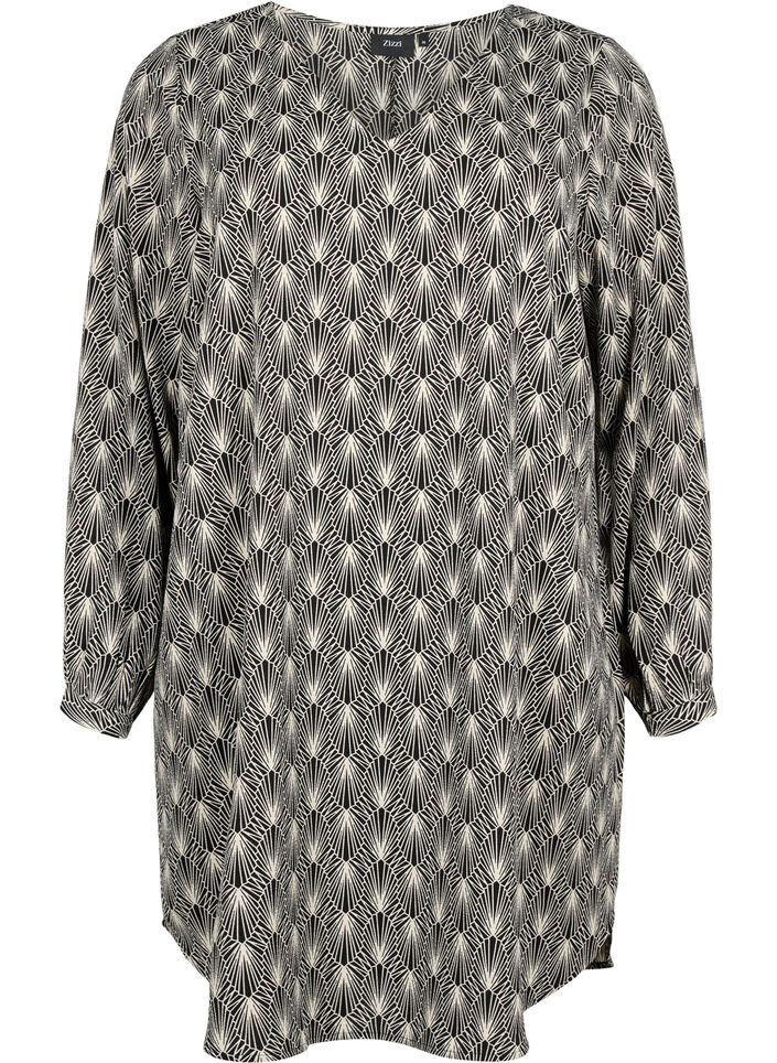 V-neck dress with print, Birch Graphic AOP, Packshot image number 0