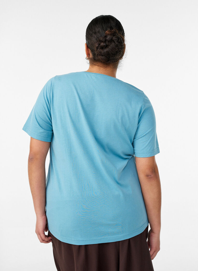 T-shirt with motif, Blue, Model image number 2