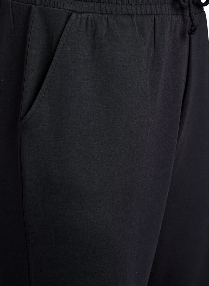 Loose trousers in modal mix, Black, Packshot image number 2