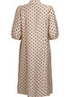 Midi shirt dress with polka dots and 3/4 sleeves, Beige, Packshot image number 1