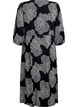 Midi dress with floral print and 3/4 sleeves, Black, Packshot image number 1