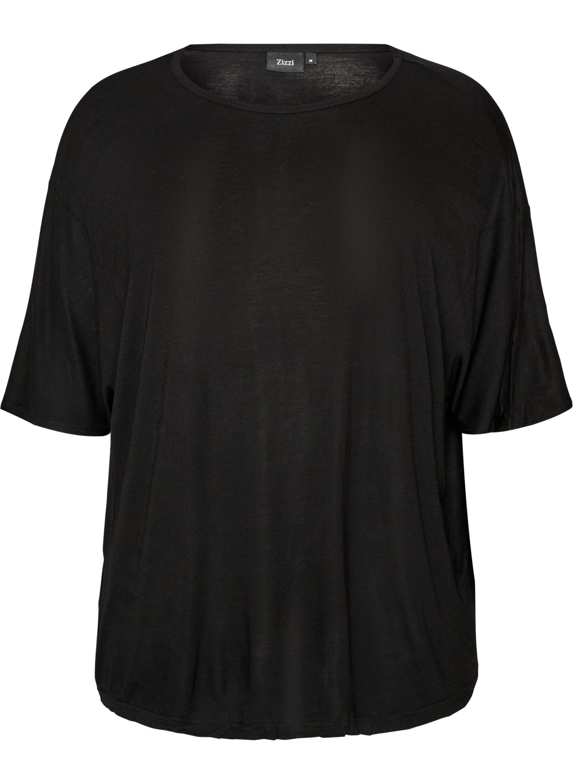 ZizzifashionLoose T-shirt in viscose jersey, Black, Packshot image number 0