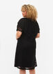 Short-sleeved blonde dress with wide frills, Black, Model image number 1