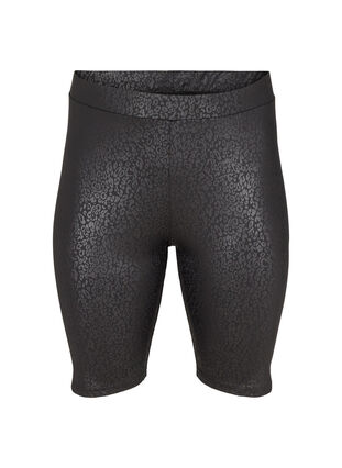 Bike shorts with tone-on-tone pattern, Black, Packshot image number 0