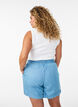 Denim-look shorts with an elasticated waist and drawstring, Light Blue, Model image number 2