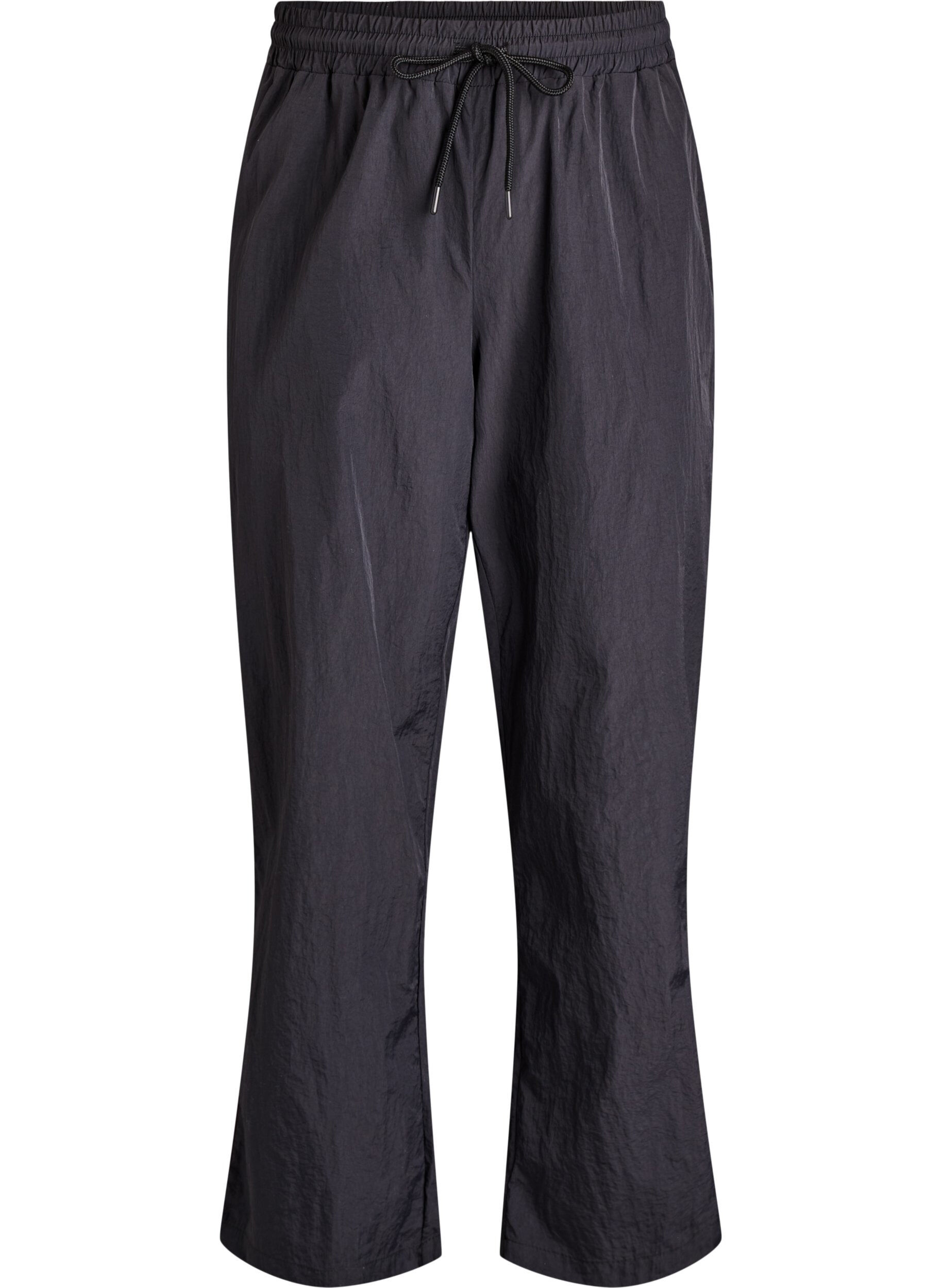 Lightweight trousers with contrast piping and high waist