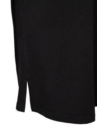T-shirt dress in cotton with print details, Black w. Gold, Packshot image number 3