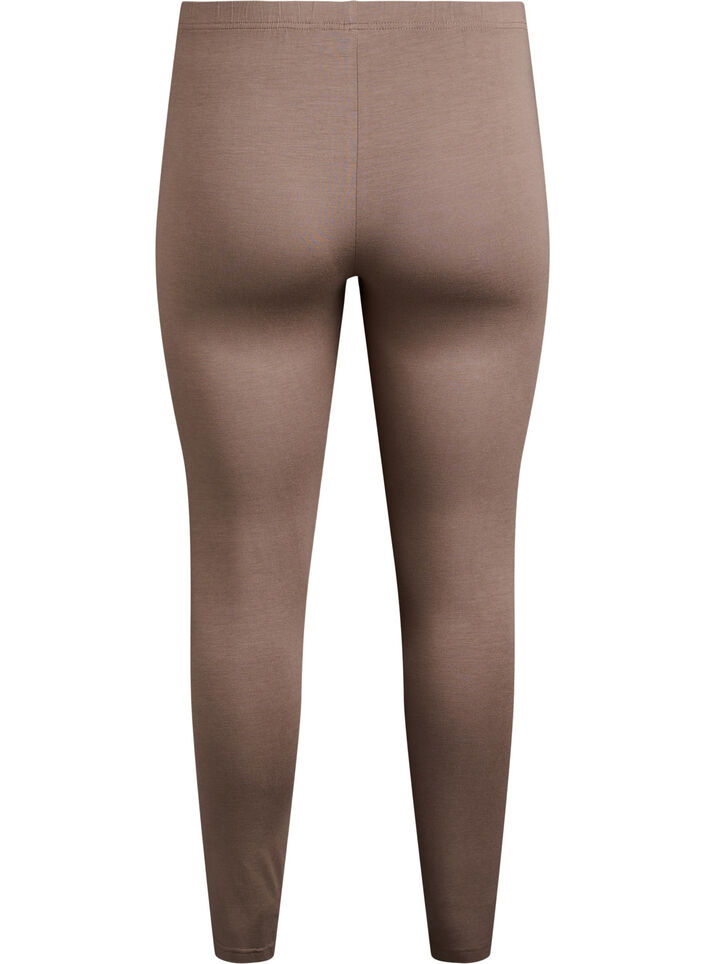 Basic leggings in viscose, Brown, Packshot image number 1