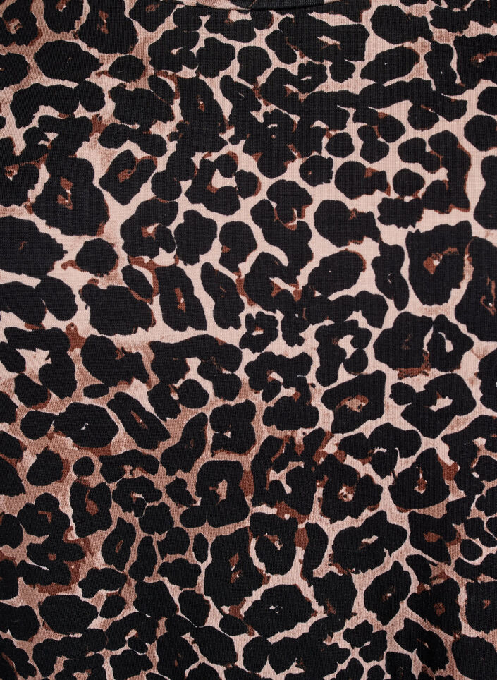 T-shirt with TENCEL™ Lyocell and leopard print, Brown, Packshot image number 2