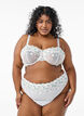 Mesh thong with daisy embroidery, White, Model image number 0