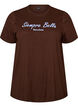 T-shirt in organic cotton with print, Brown, Packshot image number 0