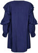 Viscose dress with ruffles and ties, Blue, Packshot image number 1