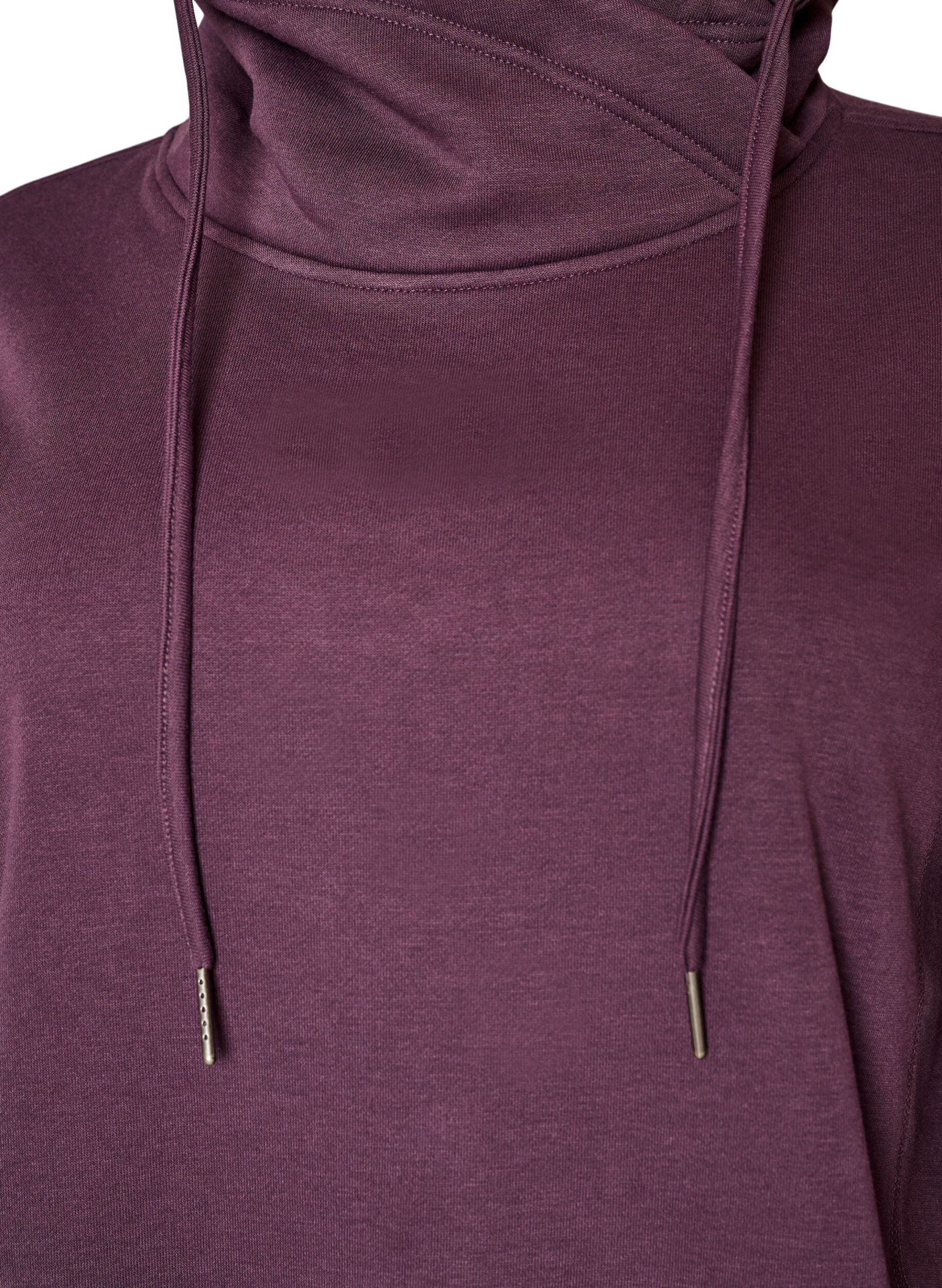 Zizzifashion Sweatshirt with high collar and pockets, Purple, Packshot image number 2