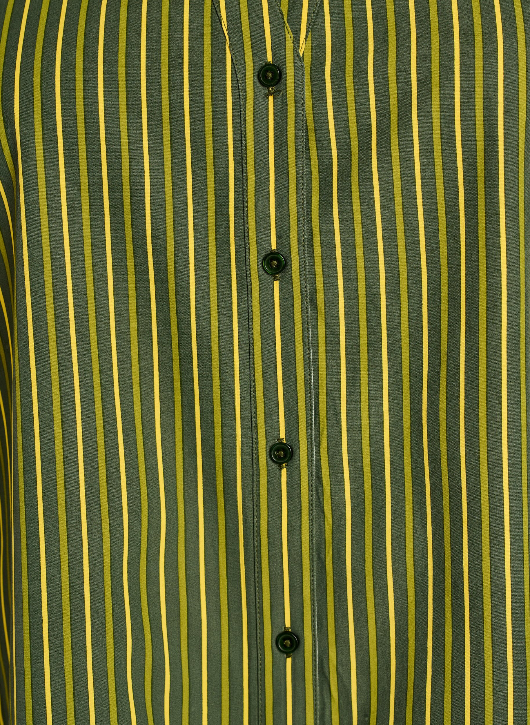 ZizzifashionLoose striped shirt with 3/4 sleeves, Green, Packshot image number 2